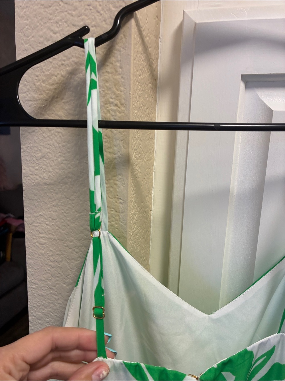 Lilly Pulitzer for Target Green & White Palm-Print Wide-Leg Jumpsuit w/ pockets - Picture 7 of 13
